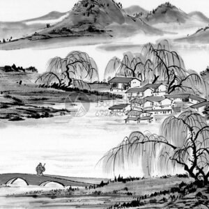 Pastoral Serenity: Traditional Jiangnan Water Town (Premium Digital Print)